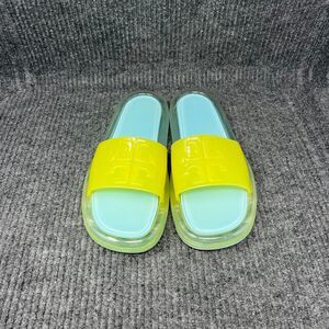 Tory Burch Bubble Jelly Slide Sandals Island Blue Yellow Women’s 8 B Rubber Pool